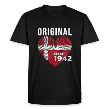 Anniversary 1942 Original Since 1942 Denmark - Men's Premium Organic T-Shirt - black - Front - Nico (187cm)