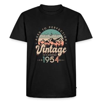 1954 Jahrgang Geburtstag Jahrgang 1954 - Männer Premium Bio T-Shirt - Schwarz - Vorne - Nico (187cm)