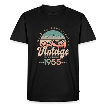 1955 Vintage Birthday Born in 1955 - Men's Premium Organic T-Shirt - black - Front - Nico (187cm)