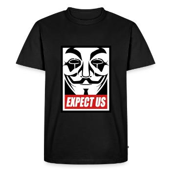 Anonyme - nous Expect - Nous sommes légion - T-shirt Premium bio Homme - noir - Devant - Nico (187cm)