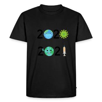 2020-2012 COVID - T-shirt Premium bio Homme - noir - Devant - Nico (187cm)