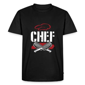 chef cuisinier - T-shirt Premium bio Homme - noir - Devant - Nico (187cm)