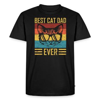Katzenpapa Best cat dad ever Kateznmotiv Geschenk - Männer Premium Bio T-Shirt - Schwarz - Vorne - Nico (187cm)