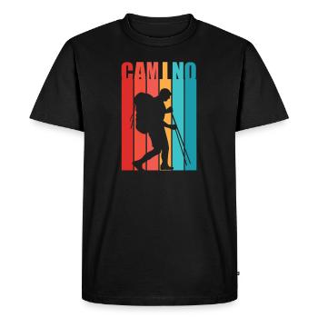 Chemin de Saint Jacques Homme Buen Camino cadeau pour les pèlerins - T-shirt Premium bio Homme - noir - Devant - Nico (187cm)