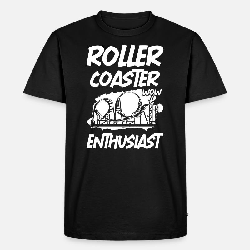 Roller Coaster Enthusiast - Männer Premium Bio T-Shirt - Schwarz