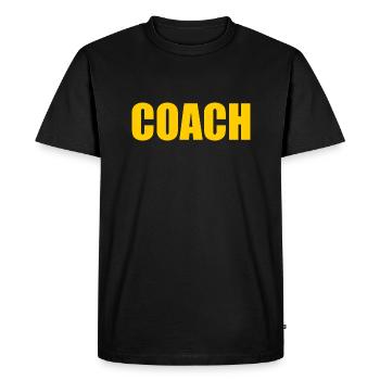 Entraîneur - T-shirt Premium bio Homme - noir - Devant - Nico (187cm)