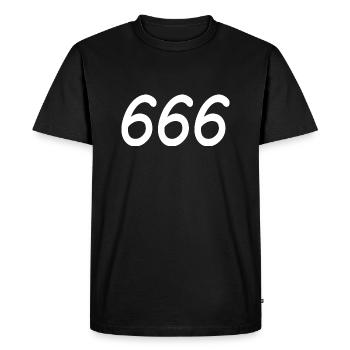 666 - T-shirt Premium bio Homme - noir - Devant - Nico (187cm)