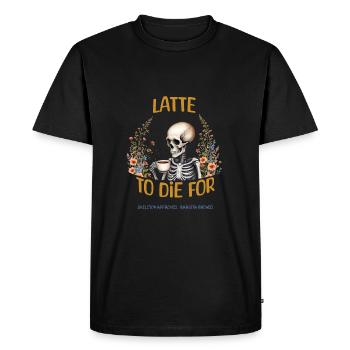 Latte to die for - Men's Premium Organic T-Shirt - black - Front - Nico (187cm)