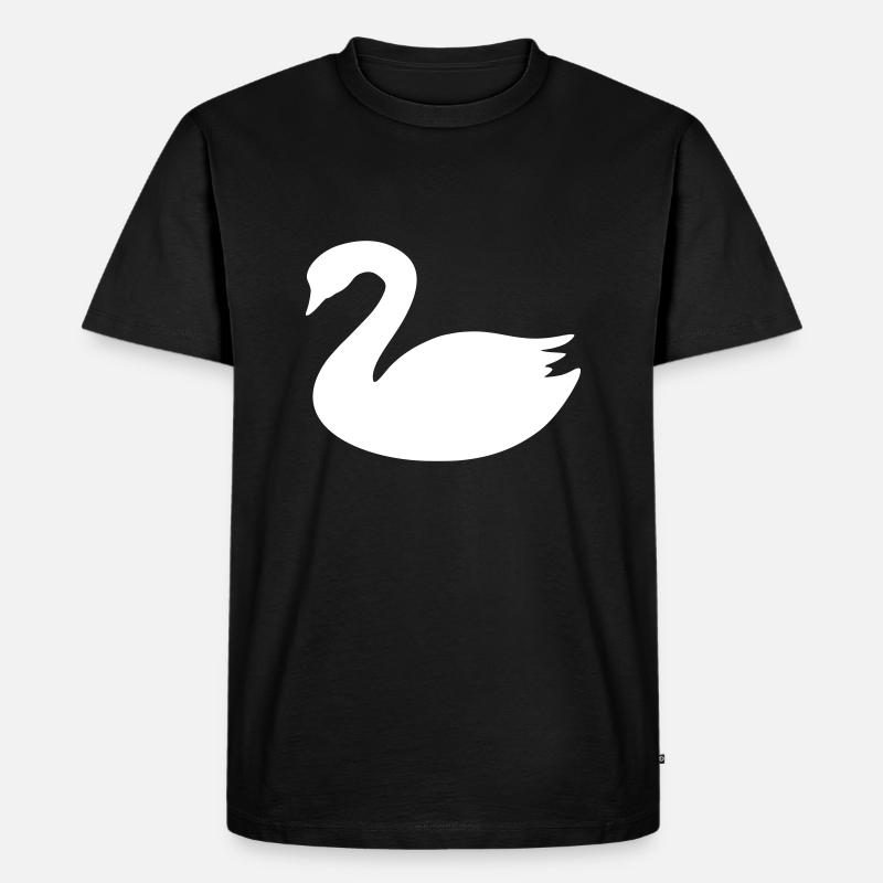 schwan - Männer Premium Bio T-Shirt - Schwarz