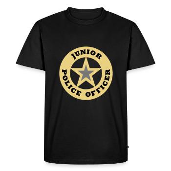 Junior police officer (sheriff star) - Men's Premium Organic T-Shirt - black - Front - Nico (187cm)