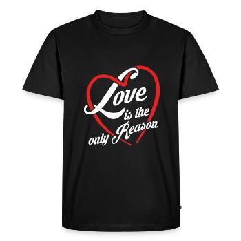 L’amour est la seule raison - l’amour est tout - T-shirt Premium bio Homme - noir - Devant - Nico (187cm)