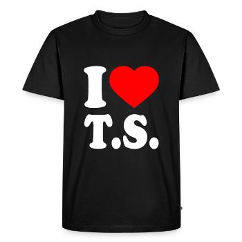 I love ts - T-shirt Premium bio Homme - noir - Devant - Nico (187cm)