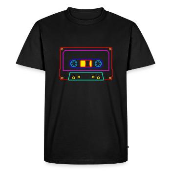 Cassette - Mixtape Audio Cassette Magnétique rétro - T-shirt Premium bio Homme - noir - Devant - Nico (187cm)