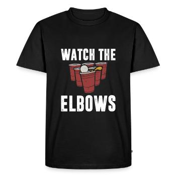 Beer pong watch the elbows - Men's Premium Organic T-Shirt - black - Front - Nico (187cm)