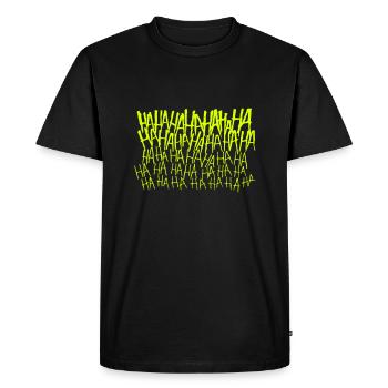 Lachflash - Men's Premium Organic T-Shirt - black - Front - Nico (187cm)