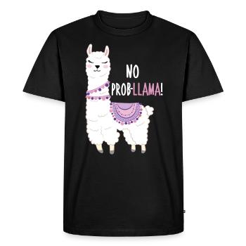 Pas de ProbLlama Llama Funny Animal Cartoon - T-shirt Premium bio Homme - noir - Devant - Nico (187cm)