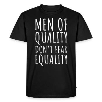 Les hommes de qualité ne craignent pas l’égalité II - T-shirt Premium bio Homme - noir - Devant - Nico (187cm)
