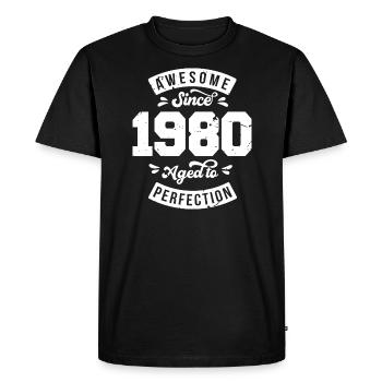 Anniversaire des années 1980 - rétro des années 1980 - T-shirt Premium bio Homme - noir - Devant - Nico (187cm)