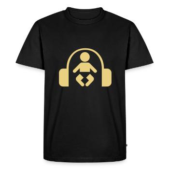baby headphone music - T-shirt Premium bio Homme - noir - Devant - Nico (187cm)