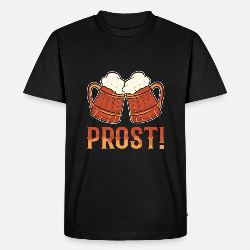 Brezel Prost - Männer Premium Bio T-Shirt - Schwarz