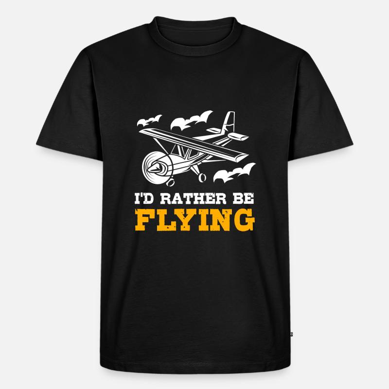 Pilot Flugzeug - Männer Premium Bio T-Shirt - Schwarz