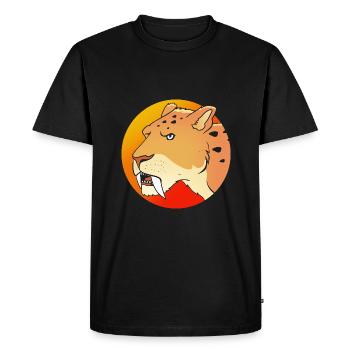 Tigre à dents de sabre - T-shirt Premium bio Homme - noir - Devant - Nico (187cm)