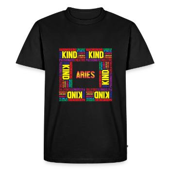 Signe du zodiaque Bélier - T-shirt Premium bio Homme - noir - Devant - Nico (187cm)