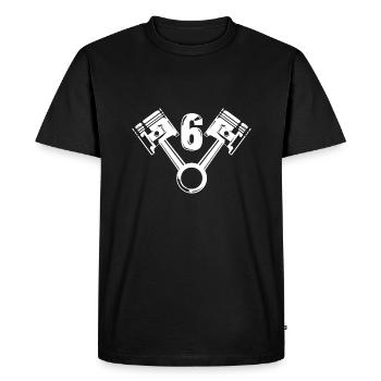 V6 engine design for six-cylinder car fans - Men's Premium Organic T-Shirt - black - Front - Nico (187cm)