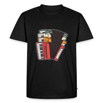 Accordion - Men's Premium Organic T-Shirt - black - Front - Nico (187cm)