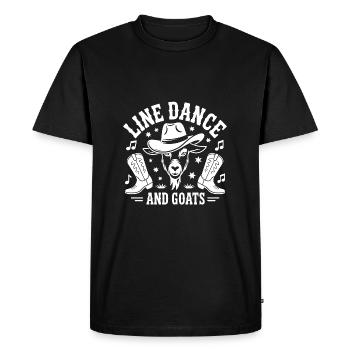 Chèvres et danse en ligne Chèvre drôle avec Stetson - T-shirt Premium bio Homme - noir - Devant - Nico (187cm)