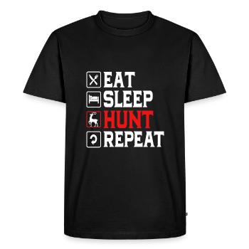 Chasse au chasseur - T-shirt Premium bio Homme - noir - Devant - Nico (187cm)