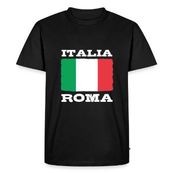 Italie Italie Italie Italien Drapeau italien Rome - T-shirt Premium bio Homme - noir - Devant - Nico (187cm)