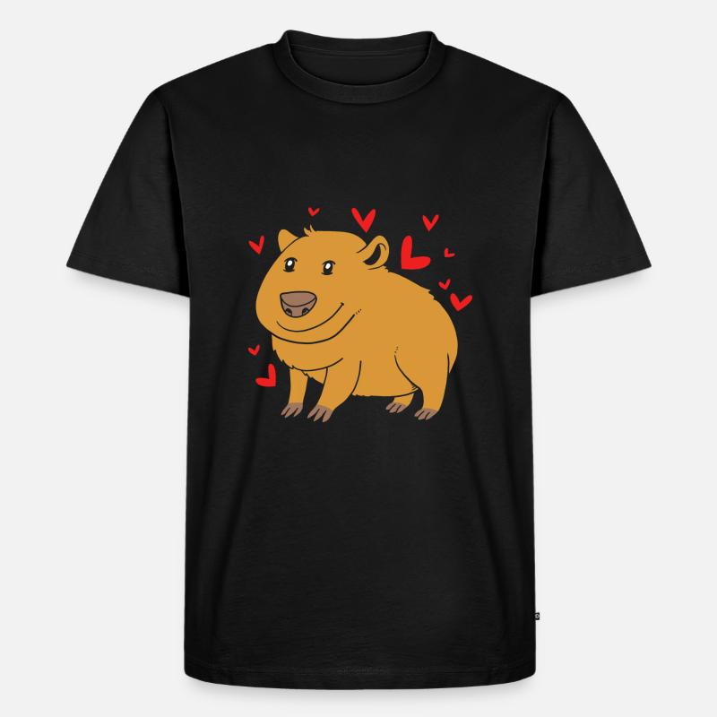 Capybara - Männer Premium Bio T-Shirt - Schwarz