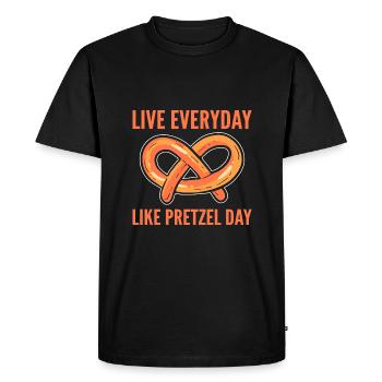 pretzel - Men's Premium Organic T-Shirt - black - Front - Nico (187cm)
