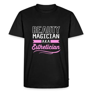 Esthéticien - T-shirt Premium bio Homme - noir - Devant - Nico (187cm)