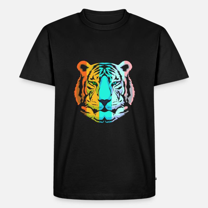 Weißer Tiger - Männer Premium Bio T-Shirt - Schwarz