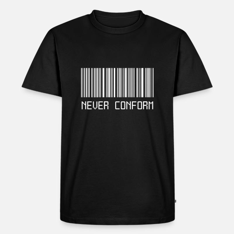Never conform barcode - Men's Premium Organic T-Shirt - black