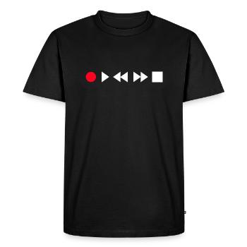 Record Play Rewind Fast Forward Stop - T-shirt Premium bio Homme - noir - Devant - Nico (187cm)