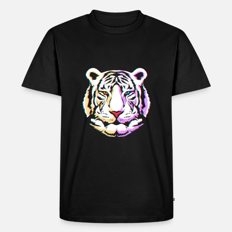 Weißer Tiger - Männer Premium Bio T-Shirt - Schwarz