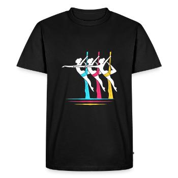 Yoga aérien Air Yoga - T-shirt Premium bio Homme - noir - Devant - Nico (187cm)