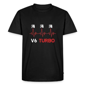 V6 Turbo Pulse Design pour ventilateurs à six cylindres - T-shirt Premium bio Homme - noir - Devant - Nico (187cm)