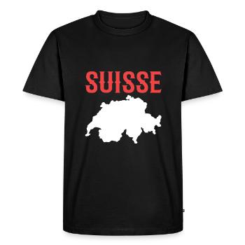Suisse Suisse Suisse Allemande - T-shirt Premium bio Homme - noir - Devant - Nico (187cm)