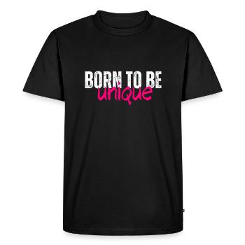 Born to be unique - Men's Premium Organic T-Shirt - black - Front - Nico (187cm)