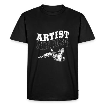 Tattoo Artist Tattoo Artist Tattooed Tattoo - Men's Premium Organic T-Shirt - black - Front - Nico (187cm)