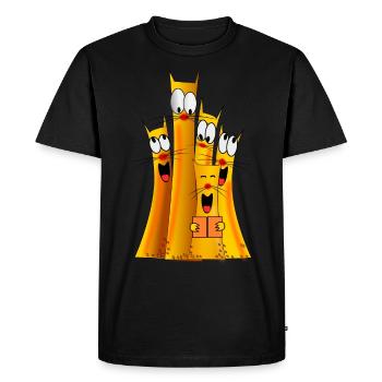 cat band - Men's Premium Organic T-Shirt - black - Front - Nico (187cm)