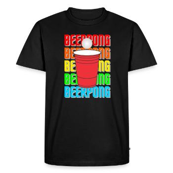 Beerpong bierpong Bier Pong Beer Pong - Men's Premium Organic T-Shirt - black - Front - Nico (187cm)