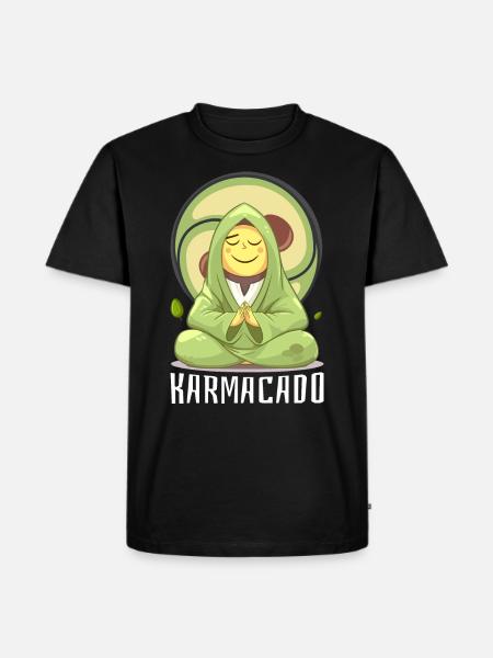 Avocado Karmacado Vegan Meditation Namaste - Men's Premium Organic T-Shirt - black
