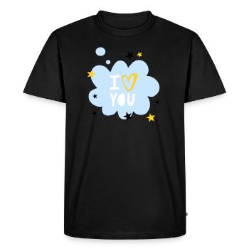Je t'aime - T-shirt Premium bio Homme - noir - Devant - Nico (187cm)