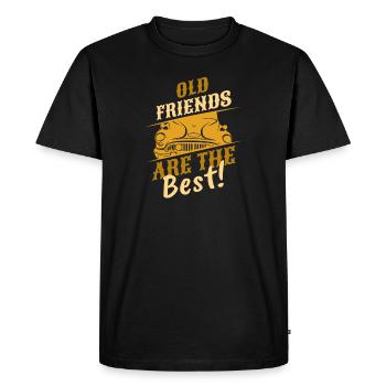 Vieux amis sont le meilleur, cadeau, idée cadeau - T-shirt Premium bio Homme - noir - Devant - Nico (187cm)