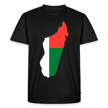 Madagascar carte drapeau drapeau - T-shirt Premium bio Homme - noir - Devant - Nico (187cm)